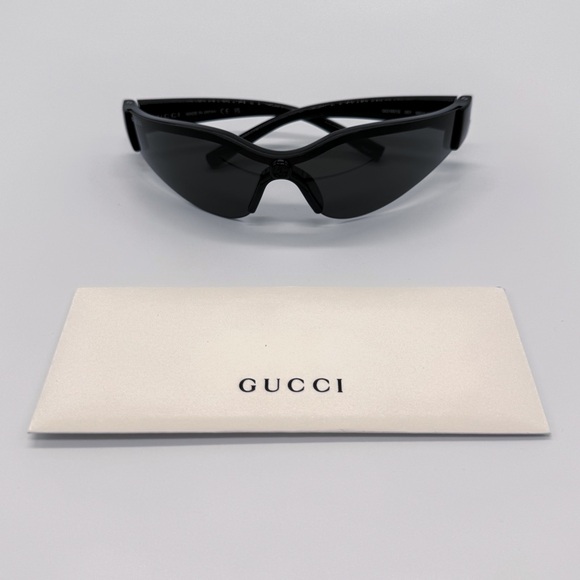 NEW GUCCI GG1651S 001 MASK HALF RIM BLACK WOMEN SUNGLASSES GUCCI - Picture 14 of 15